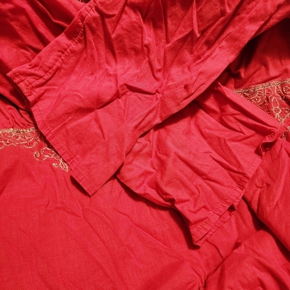 Motherhood Maternity Pink Embroidered V-Neck Tie Back Top Women's Large L EUC - Picture 5 of 8